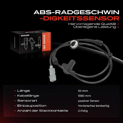 Frankberg 1x ABS Sensor Vorderachse beidseitig für Peugeot 406 Break Coupe 1.6L 1.8L 1.9L 2.0L 2.1L 2.2L 3.0L 1995-2004 Bild Frankberg 1x ABS Sensor Vorderachse beidseitig für Peugeot 406 Break Coupe 1.6L 1.8L 1.9L 2.0L 2.1L 2.2L 3.0L 1995-2004