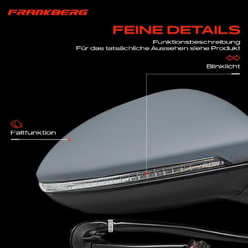 Frankberg 1x Außenspiegel Rechts für VW Golf VII BA5 5G1 BE BV5 2012-2021 Bild Frankberg 1x Außenspiegel Rechts für VW Golf VII BA5 5G1 BE BV5 2012-2021