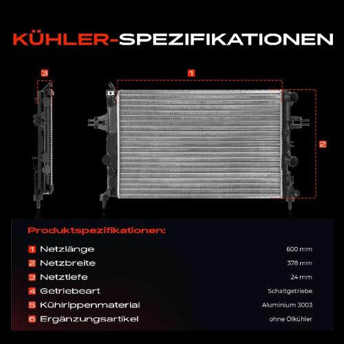 Frankberg 1x Kühler Wasserkühler Motorkühler für Opel Astra G CC F08 F48 Caravan 1.2L 1.4L Bild Frankberg 1x Kühler Wasserkühler Motorkühler für Opel Astra G CC F08 F48 Caravan 1.2L 1.4L
