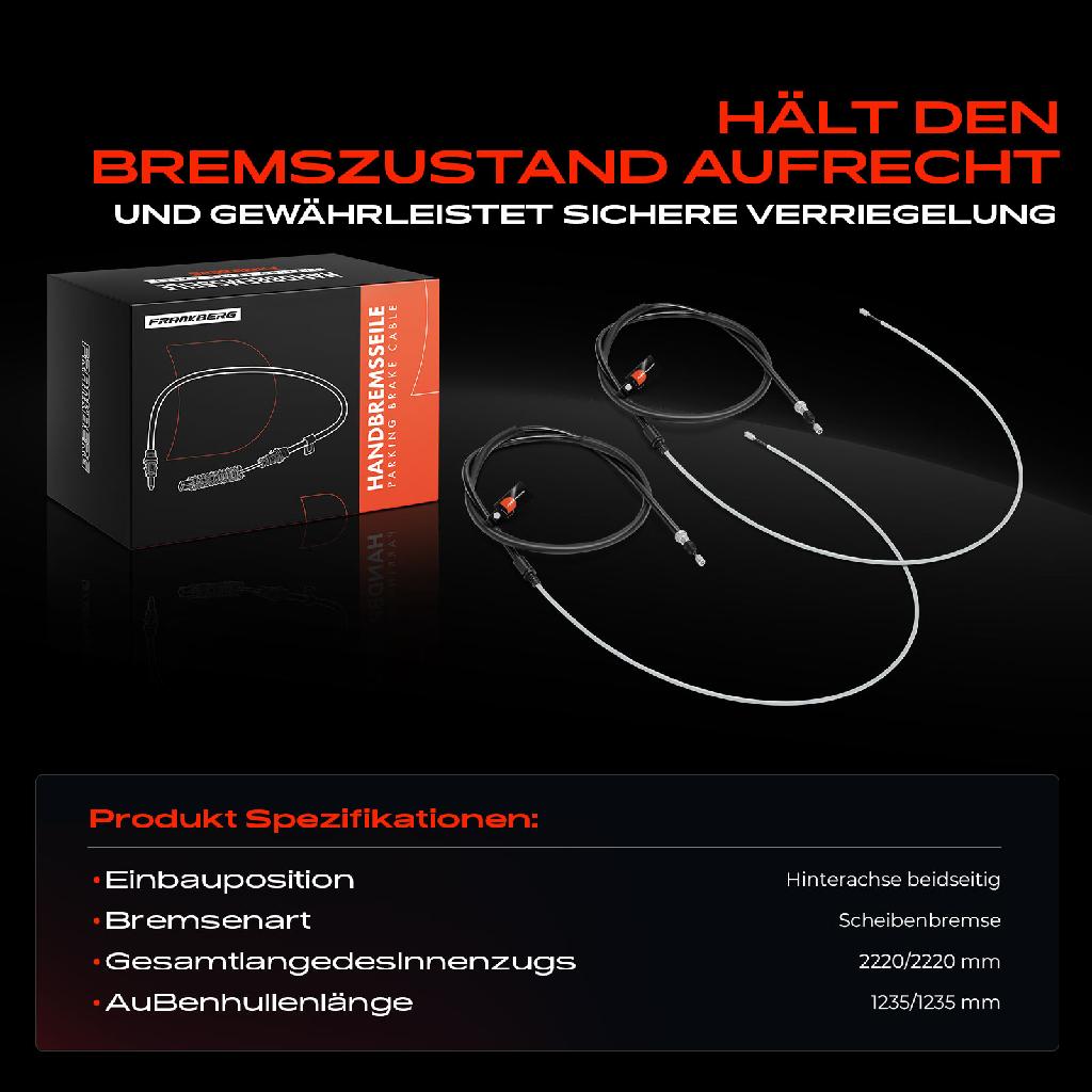 2x Seilzug Feststellbremse Hinterachse beidseitig für Renault Laguna II Grandtour KG0/1 BG0/1