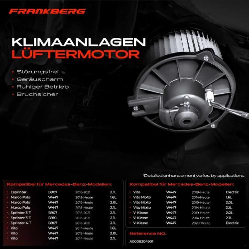 Frankberg 1x Gebläsemotor Innenraumgebläse für Mercedes-Benz W447 Vito Sprinter Marco Polo Bild Frankberg 1x Gebläsemotor Innenraumgebläse für Mercedes-Benz W447 Vito Sprinter Marco Polo