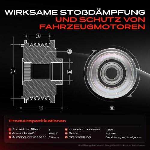 1x Generatorfreilauf Lichtmaschine für Ford Kuga I Volvo C30 C70 II S40 II V40 V50 Bild 1x Generatorfreilauf Lichtmaschine für Ford Kuga I Volvo C30 C70 II S40 II V40 V50