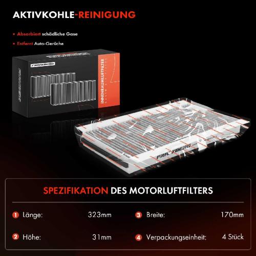 4x Innenraumfilter Aktivkohle für BMW 5er E60 E61 6er E63 E64 Alpina B5 B6 Bild 4x Innenraumfilter Aktivkohle für BMW 5er E60 E61 6er E63 E64 Alpina B5 B6