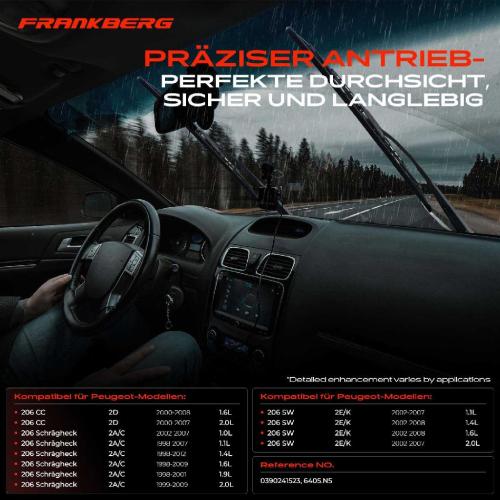 Frankberg 1x Wischermotor Scheibenwischermotor Vorne für Peugeot 206 CC 206 SW 206 Schrägheck Bild Frankberg 1x Wischermotor Scheibenwischermotor Vorne für Peugeot 206 CC 206 SW 206 Schrägheck