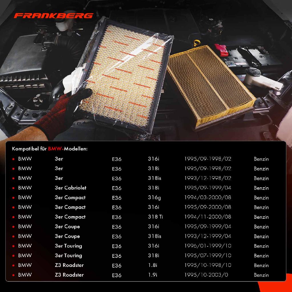 2x Luftfilter Filtereinsatz für BMW 3er E36 316 318 Z3 Roadster E36 1.8 1.9