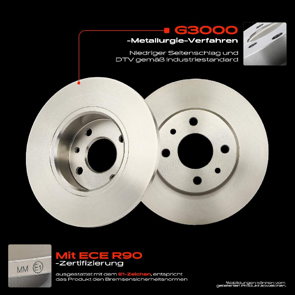 2x Bremsscheiben Hinterachse für Alfa Romeo 164 Fiat Bravo II Van Croma Linea Multipla Stilo Multi Wagon