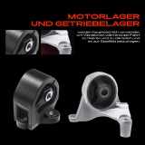 3x Motorlager Getriebelagerlager Links für Honda Civic 7 VII Coupe EM2 1.7L 2001-2005