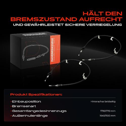 2x Seilzug Feststellbremse Hinterachse beidseitig für Hyundai Tucson JM 2.0L 2004-2010 Bild 2x Seilzug Feststellbremse Hinterachse beidseitig für Hyundai Tucson JM 2.0L 2004-2010