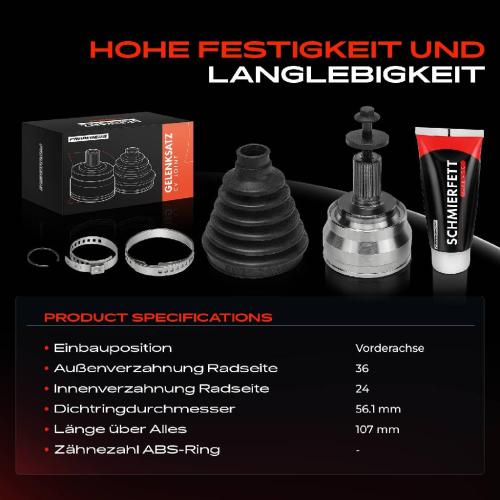 1x Antriebswelle Gelenksatz Vorderachse für Volvo V40 Schrägheck 525 D2 D3 D4 T2 T3 Bild 1x Antriebswelle Gelenksatz Vorderachse für Volvo V40 Schrägheck 525 D2 D3 D4 T2 T3