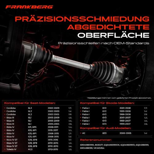 1x Antriebswelle Gelenksatz Vorderachse für VW Polo Seat Cordoba Ibiza Skoda Fabia Audi Bild 1x Antriebswelle Gelenksatz Vorderachse für VW Polo Seat Cordoba Ibiza Skoda Fabia Audi