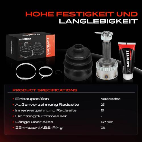 1x Antriebswelle Gelenksatz Vorderachse für Hyundai Atos MX Schrägheck 1997-2008 1.1L 1.0L Bild 1x Antriebswelle Gelenksatz Vorderachse für Hyundai Atos MX Schrägheck 1997-2008 1.1L 1.0L