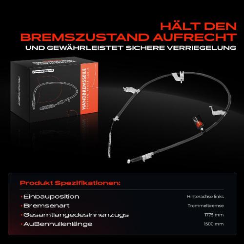 1x Seilzug Feststellbremse Hinterachse links für Nissan NV200/Evalia Bus Kasten 1.6L Bild 1x Seilzug Feststellbremse Hinterachse links für Nissan NV200/Evalia Bus Kasten 1.6L