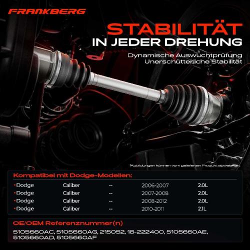 1x Antriebswelle Vorderachse Rechts für Dodge Caliber 2.0L 2.1L 2006-2011 Bild 1x Antriebswelle Vorderachse Rechts für Dodge Caliber 2.0L 2.1L 2006-2011