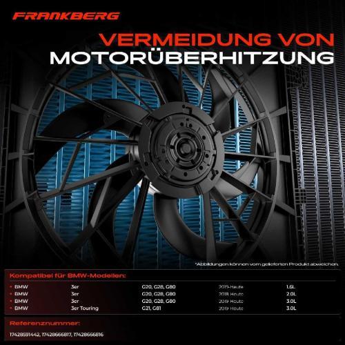 1x Motorkühller Einfachlüfter mit Kühlerlüfterrahmen BMW G20 G80 320i 330i 318i G21 G80 M340i 3.0 Bild 1x Motorkühller Einfachlüfter mit Kühlerlüfterrahmen BMW G20 G80 320i 330i 318i G21 G80 M340i 3.0