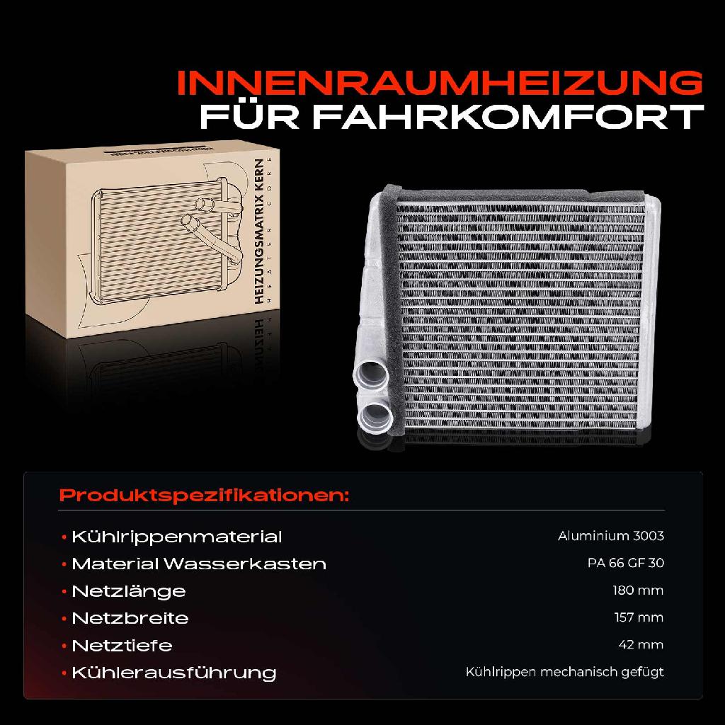 1x Wärmetauscher Innenraumheizung für VW Golf 5 6 Audi A3 Skoda Octavia Seat Leon