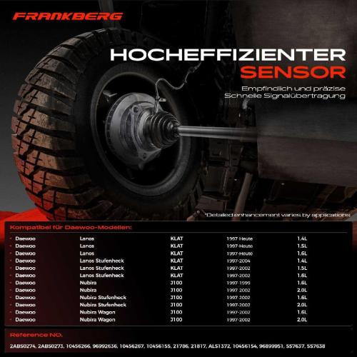 2x ABS Sensor Vorderachse beidseitig für Daewoo Lanos Stufenheck Nubira Wagon 1.4L 1.5L 1.6L 2.0L Bj ab 1997 Bild 2x ABS Sensor Vorderachse beidseitig für Daewoo Lanos Stufenheck Nubira Wagon 1.4L 1.5L 1.6L 2.0L Bj ab 1997