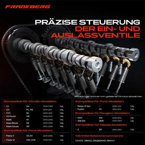 Frankberg 1x Nockenwelle für Citroën C2 C3 Xsara Ford Mazda Peugeot 206 307 2001-2017 1.4L Bild Frankberg 1x Nockenwelle für Citroën C2 C3 Xsara Ford Mazda Peugeot 206 307 2001-2017 1.4L