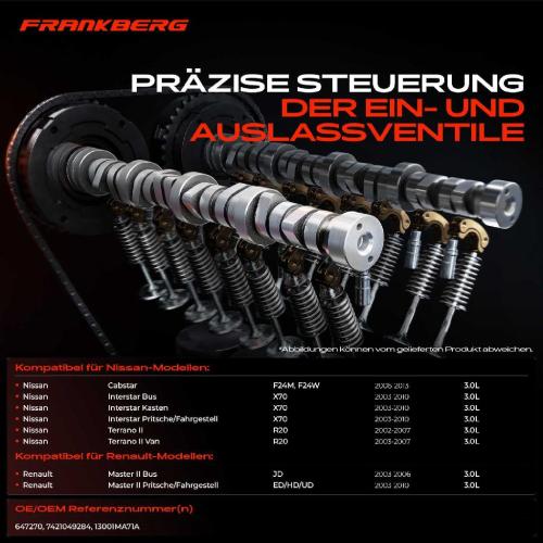 Frankberg 1x Nockenwelle für Renault Master II 2003-2010 Nissan Terrano Interstar Cabstar Bild Frankberg 1x Nockenwelle für Renault Master II 2003-2010 Nissan Terrano Interstar Cabstar