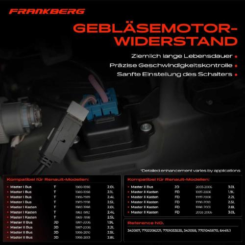1x Widerstand Vorwiderstand Gebläsemotor für Renault Master T JD JV FV EV HV UV Bild 1x Widerstand Vorwiderstand Gebläsemotor für Renault Master T JD JV FV EV HV UV