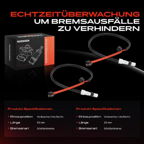 2x Warnkontakt Bremsbelagverschleiß Vorderachse für Porsche 911 964 993 968 3.0L-3.8L Bild 2x Warnkontakt Bremsbelagverschleiß Vorderachse für Porsche 911 964 993 968 3.0L-3.8L