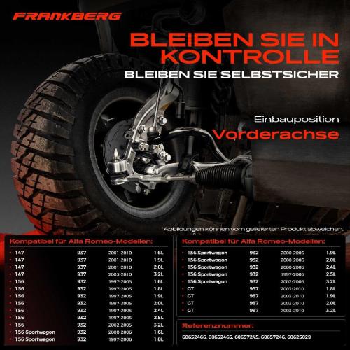 1x Querlenker Satz Vorderachse für Alfa Romeo 147 156 Sportwagon GT 3.2L 2.4L 2.5L 1997-2010 Bild 1x Querlenker Satz Vorderachse für Alfa Romeo 147 156 Sportwagon GT 3.2L 2.4L 2.5L 1997-2010