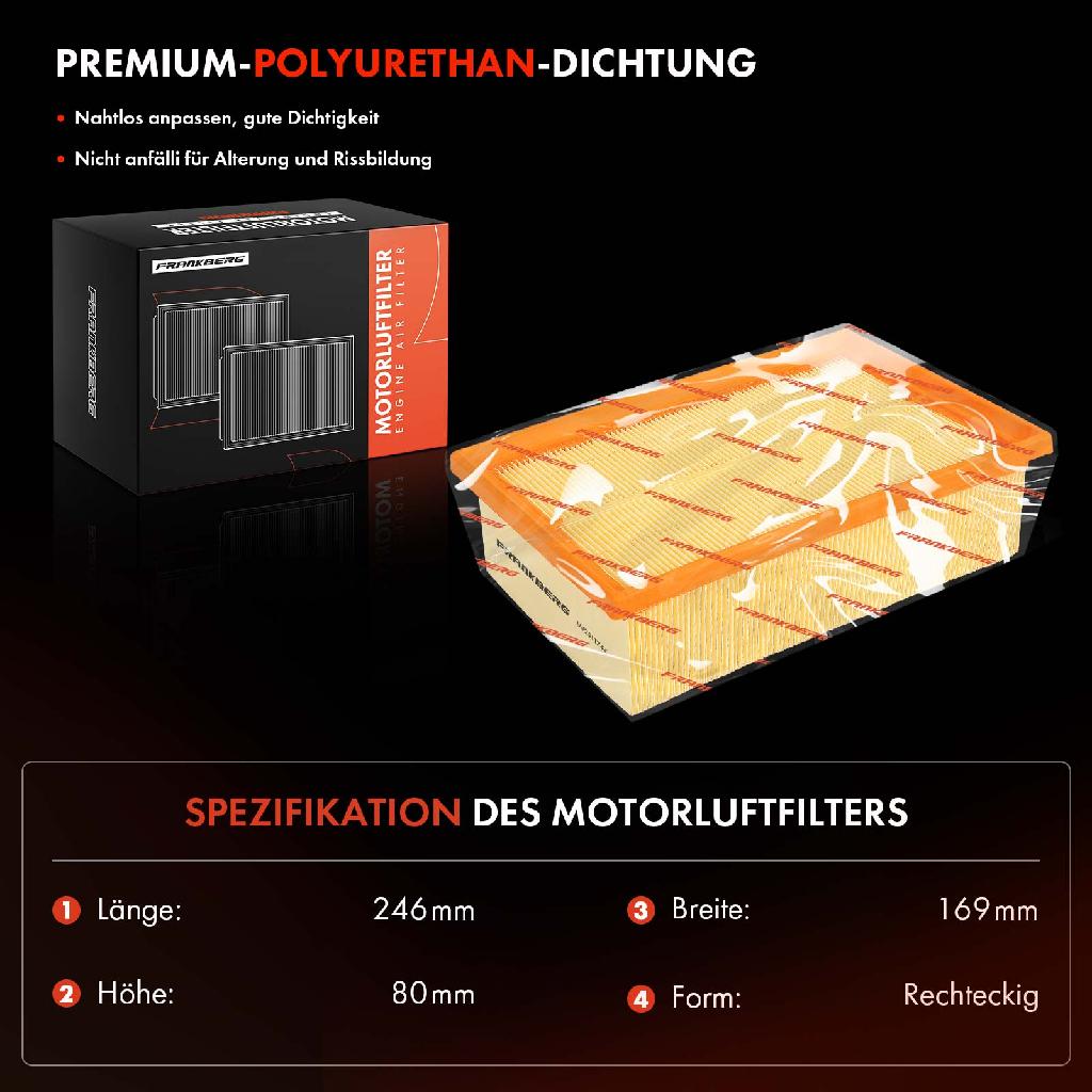 2x Luftfilter Filtereinsatz für Peugeot 307 3A/C 2A/C 3B 3E 3H Citroen C4 LA LC