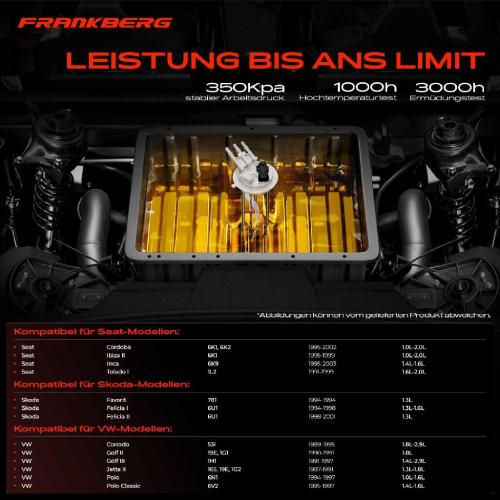 Frankberg 1x Kraftstoffpumpe für VW Caddy II Kasten/MPV Pick-up Corrado Golf III Cabriolet Variant Jetta II Bild Frankberg 1x Kraftstoffpumpe für VW Caddy II Kasten/MPV Pick-up Corrado Golf III Cabriolet Variant Jetta II