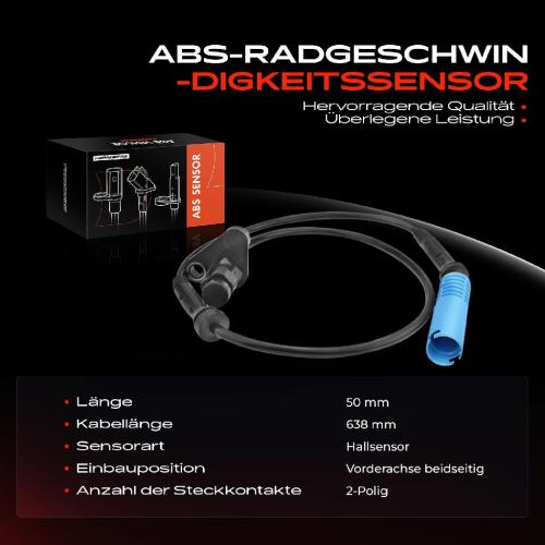 1x ABS Sensor Vorderachse beidseitig für BMW 5er E39 5er Touring 2.0L 2.2L 2.5L 2.8L 2.9L 3.0L 1996-2004 Bild 1x ABS Sensor Vorderachse beidseitig für BMW 5er E39 5er Touring 2.0L 2.2L 2.5L 2.8L 2.9L 3.0L 1996-2004