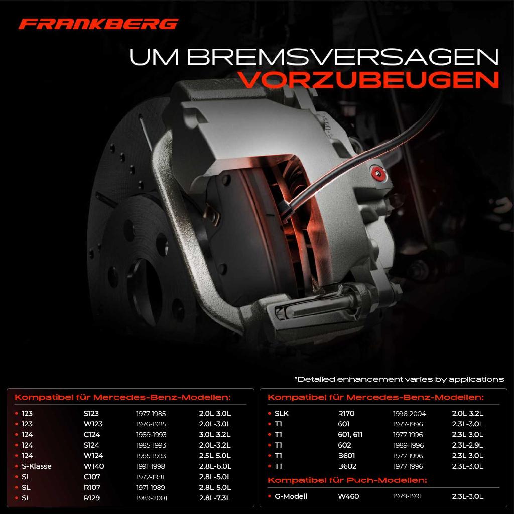 4x Warnkontakt Bremsbelagverschleiß Vorderachse oder Hinterachse für Mercedes-Benz S123 C124 W124 S124 W201