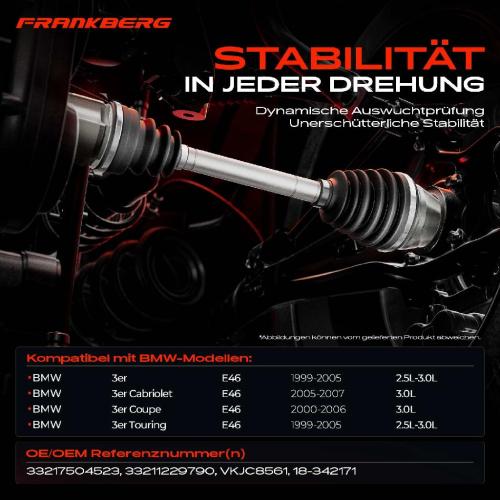 1x Antriebswelle Hinterachse Rechts für BMW 3er Touring E46 2.5L-3.0L 1999-2007 Bild 1x Antriebswelle Hinterachse Rechts für BMW 3er Touring E46 2.5L-3.0L 1999-2007
