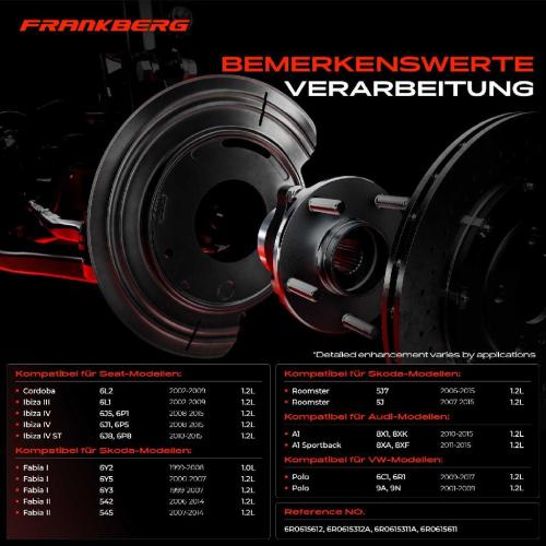 Frankberg 4x Ankerblech Bremsscheibe Vorne und Hinten für VW Polo 9A Seat Ibiza Fabia Audi A1 Bild Frankberg 4x Ankerblech Bremsscheibe Vorne und Hinten für VW Polo 9A Seat Ibiza Fabia Audi A1
