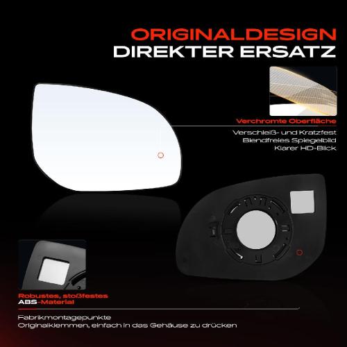 1x Spiegelglas Außenspiegel rechts für Hyundai i20 PB PBT i10 PA 2007-2013 Bild 1x Spiegelglas Außenspiegel rechts für Hyundai i20 PB PBT i10 PA 2007-2013