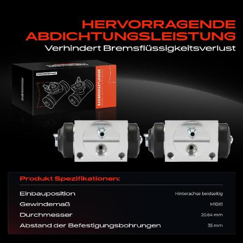 2x Radbremszylinder Hinten für Ford Focus II Transit Tourneo Fiat Bild 2x Radbremszylinder Hinten für Ford Focus II Transit Tourneo Fiat