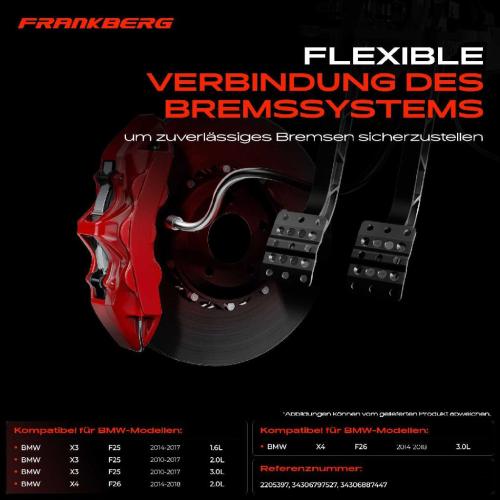 1x Bremsschlauch Bremsschläuche Hinterachse Links oder Rechts für BMW X3 F25 X4 F26 2.0L 3.0L 2010-2018 Bild 1x Bremsschlauch Bremsschläuche Hinterachse Links oder Rechts für BMW X3 F25 X4 F26 2.0L 3.0L 2010-2018
