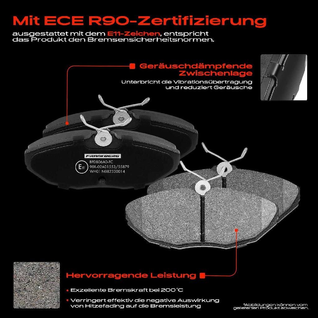 4x Bremsbeläge Hinterachse für Jaguar S-Type XJ 2.5L 2.7L 3.0L 4.0L 4.2L 3.6L 1999-2009