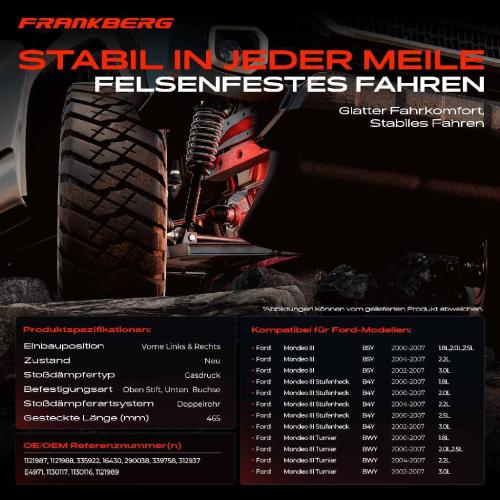 2x Stoßdämpfer Vorderachse für Ford Mondeo III B5Y B4Y Mondeo III Turnier BWY 2000-2007 Bild 2x Stoßdämpfer Vorderachse für Ford Mondeo III B5Y B4Y Mondeo III Turnier BWY 2000-2007