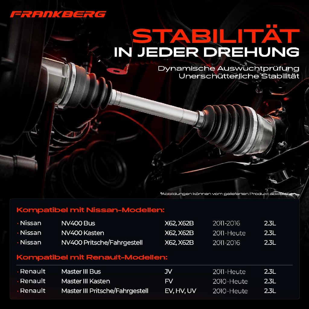 1x Antriebswelle Vorderachse Links für Nissan NV400 X62 X62B Renault Master III 2.3L Bj ab 2010