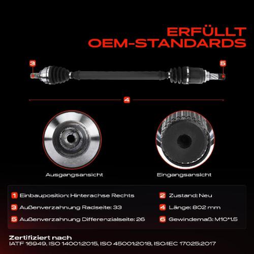 Frankberg 1x Antriebswelle Hinterachse Rechts für Renault Twingo III BCM Forfour 453 0.9L 1.0L Bild Frankberg 1x Antriebswelle Hinterachse Rechts für Renault Twingo III BCM Forfour 453 0.9L 1.0L