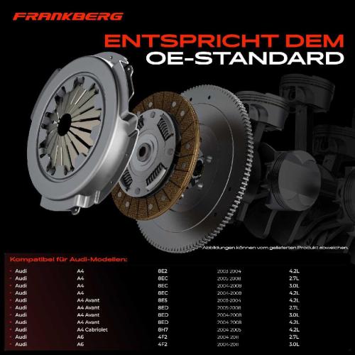 Frankberg 1x Kupplungssatz für Audi A4 800 8EC A4 Avant 800000 8ED A4 Cabriolet 8H7 8HE A6 4F2 A6 Allroad 4FH Bild Frankberg 1x Kupplungssatz für Audi A4 800 8EC A4 Avant 800000 8ED A4 Cabriolet 8H7 8HE A6 4F2 A6 Allroad 4FH