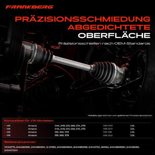 Frankberg 1x Antriebswelle Gelenksatz Vorderachse f r VW Amarok Pritsche/Fahrgestell 2010-2022 Bild Frankberg 1x Antriebswelle Gelenksatz Vorderachse f r VW Amarok Pritsche/Fahrgestell 2010-2022