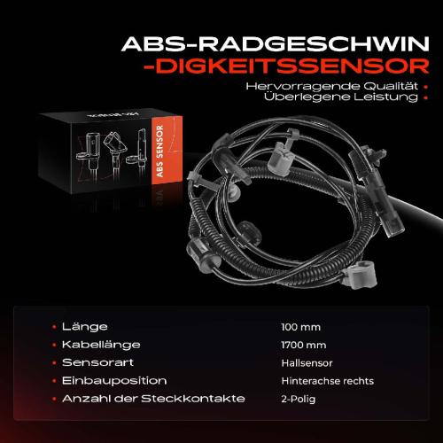 1x ABS Sensor Hinterachse rechts für Chevrolet Malibu Opel Insignia A Country Tourer Sports Stufenheck Bild 1x ABS Sensor Hinterachse rechts für Chevrolet Malibu Opel Insignia A Country Tourer Sports Stufenheck