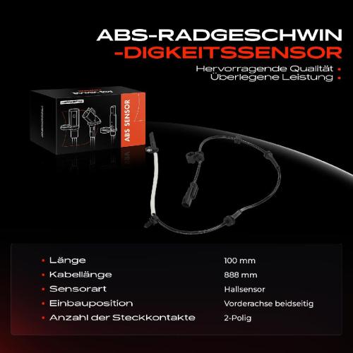 1x ABS Sensor Vorderachse beidseitig für Tesla Model S 5YJS 2012-2021 Bild 1x ABS Sensor Vorderachse beidseitig für Tesla Model S 5YJS 2012-2021