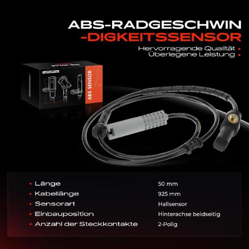 1x ABS Sensor Hinterachse beidseitig für BMW 7er E38 2.5L 2.8L 3.0L 3.5L 4.0L 4.4L 5.4L 1994-1998 Bild 1x ABS Sensor Hinterachse beidseitig für BMW 7er E38 2.5L 2.8L 3.0L 3.5L 4.0L 4.4L 5.4L 1994-1998