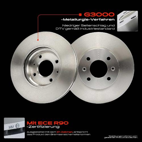 Frankberg 2x Bremsscheiben Vorderachse für Hyundai Accent IV Stufenheck i20 Active Coupe KIA Rio III Bild Frankberg 2x Bremsscheiben Vorderachse für Hyundai Accent IV Stufenheck i20 Active Coupe KIA Rio III