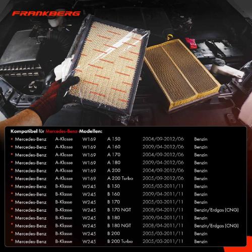 2x Luftfilter Filtereinsatz für Mercedes-Benz A-Klasse W169 B-Klasse W245 Bild 2x Luftfilter Filtereinsatz für Mercedes-Benz A-Klasse W169 B-Klasse W245