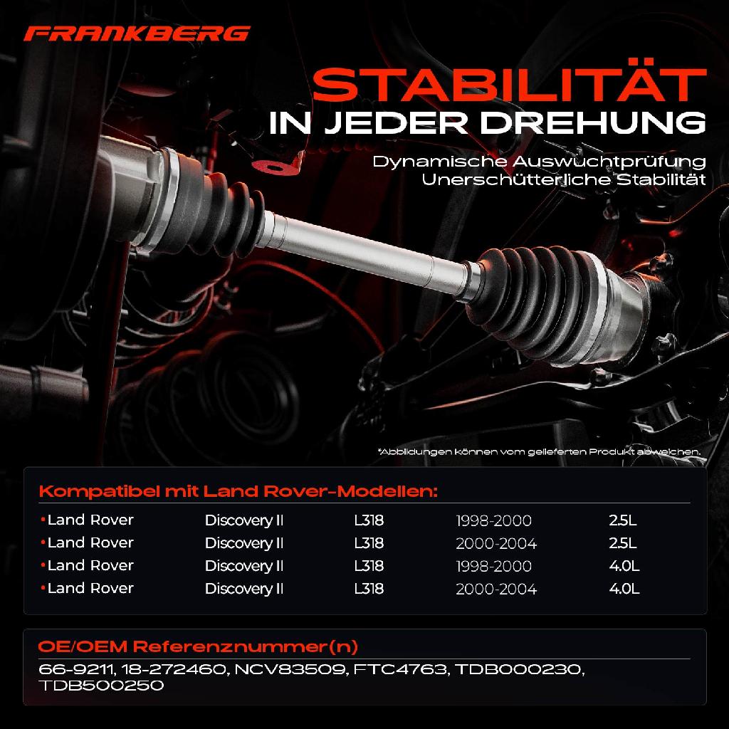 1x Antriebswelle Vorderachse Rechts für Land Rover Discovery II L318 2.5L 4.0L 1998-2004