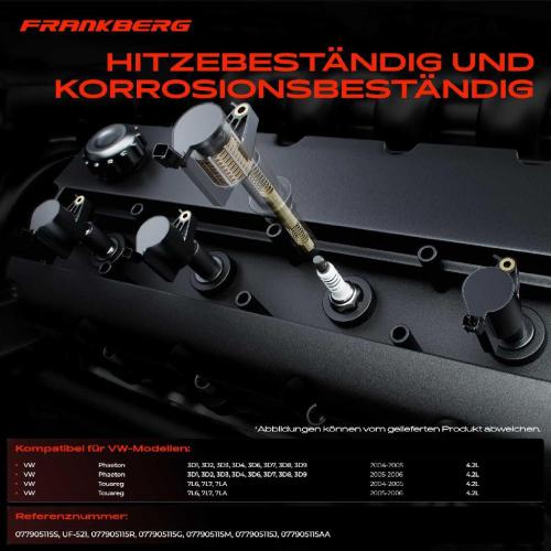Frankberg 8x Zündmodul Zündspule für VW Phaeton 3D1 3D2 3D3 3D4 3D6 3D7 3D8 3D9 Touareg 7L6 7L7 7LA 4.2L 2004-2006 Bild Frankberg 8x Zündmodul Zündspule für VW Phaeton 3D1 3D2 3D3 3D4 3D6 3D7 3D8 3D9 Touareg 7L6 7L7 7LA 4.2L 2004-2006