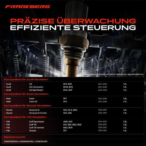 Frankberg 1x Lambdasonde Regelsonde Vor Katalysator für VW Golf VII Variant Sportsvan Touran Audi A3 Seat Leon Bild Frankberg 1x Lambdasonde Regelsonde Vor Katalysator für VW Golf VII Variant Sportsvan Touran Audi A3 Seat Leon