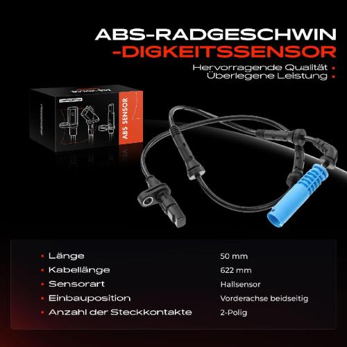 Frankberg 1x ABS Sensor Vorderachse beidseitig für BMW 3er E46 3er Touring 2.5L 2.9L 3.0L 2000-2005 Bild Frankberg 1x ABS Sensor Vorderachse beidseitig für BMW 3er E46 3er Touring 2.5L 2.9L 3.0L 2000-2005
