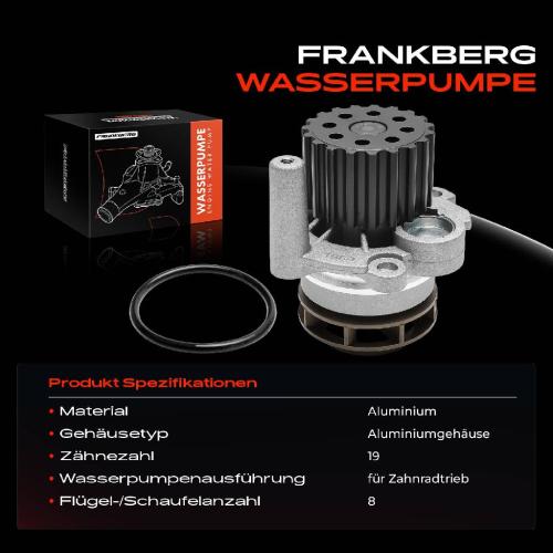 Frankberg 1x Wasserpumpe Kühlwasserpumpe für VW Passat Tiguan Touran Audi A3 A4 A6 Seat Skoda Bild Frankberg 1x Wasserpumpe Kühlwasserpumpe für VW Passat Tiguan Touran Audi A3 A4 A6 Seat Skoda